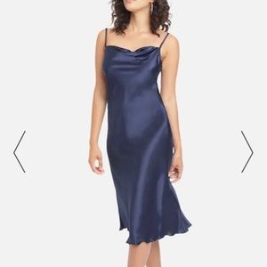 Cowl neck Satin slip dress